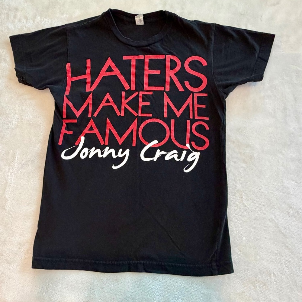 Jonny Craig Graphic Band T Shirt Women XSmall Black Haters Make Me Famous Tour - Picture 2 of 5